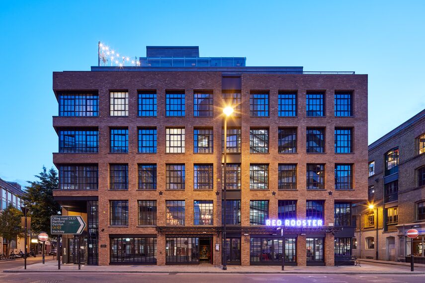 ConceptPatio 130 Sliding & Folding, SlimLine 38 Doors and ConceptWall 50 Façades - The Curtain Hotel located in London, United Kingdom