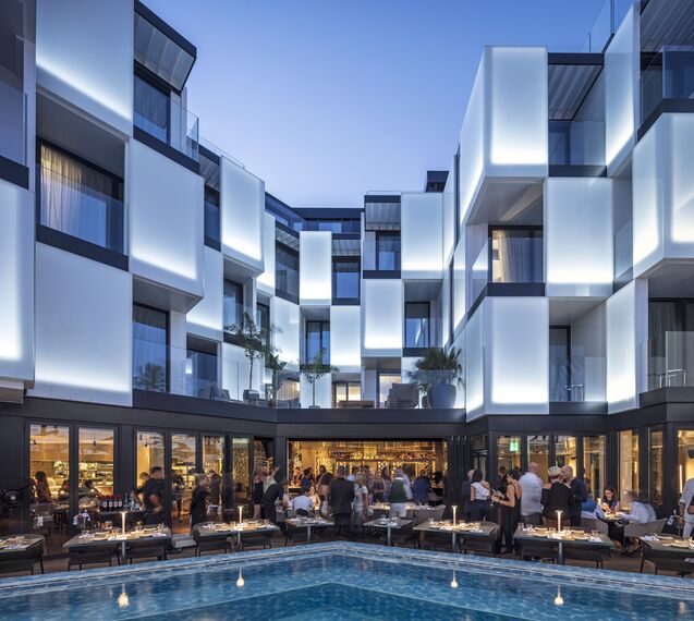 ConceptSystem 68 Windows, ConceptFolding 77 Sliding & Folding and CS 77 Fire Proof Doors - Hotel/Holiday complex Hotel Sir Joan located in Ibiza, Spain