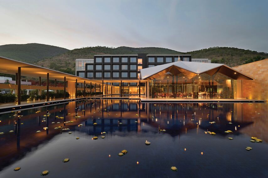 EcoSystem 45Pa Windows and ConceptWall 50 Façades - Hotel/Holiday complex Marasa Sarovar Hotel located inIndia