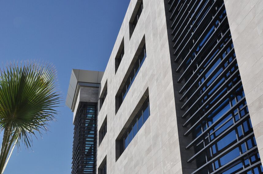 ConceptWall 50 Façades, ConceptSystem 77 Doors, ConceptSystem 77 Windows, CW 86 Standard Façades and CW 86-EF Façades - Embassy German Embassy located in Tunis, Tunisia