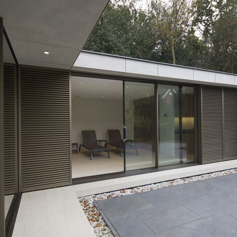 BriseSoleil 40 Solar Shading, HiFinity Sliding & Folding and CS 86-HI (c) Cancelled Systems - Swimming pool Poolhouse Bergen located in Bergen, The Netherlands